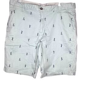 GEORGE Cyan Blue Hula Dancer Print Stretch Cotton Men's Shorts 36 4 Pockets